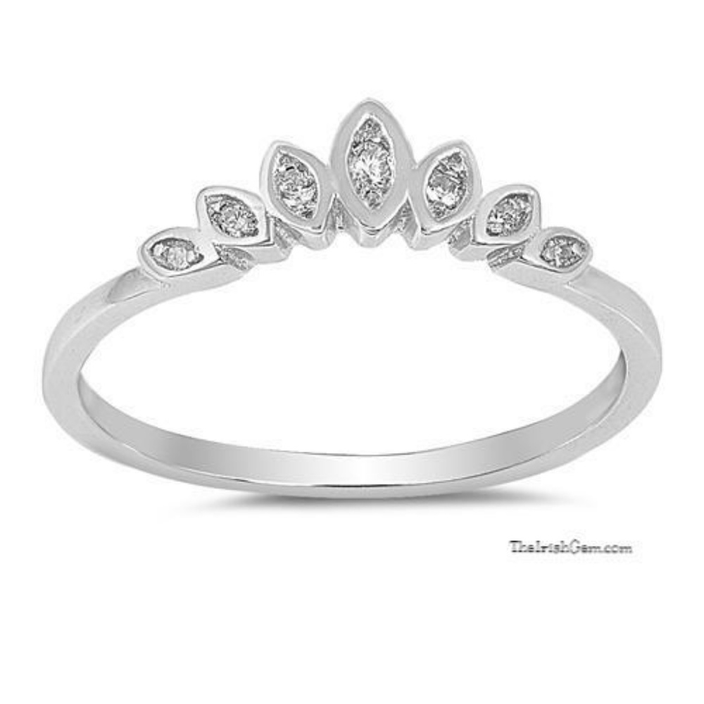 Dainty Marquise Chevron Promise Ring 925 silver